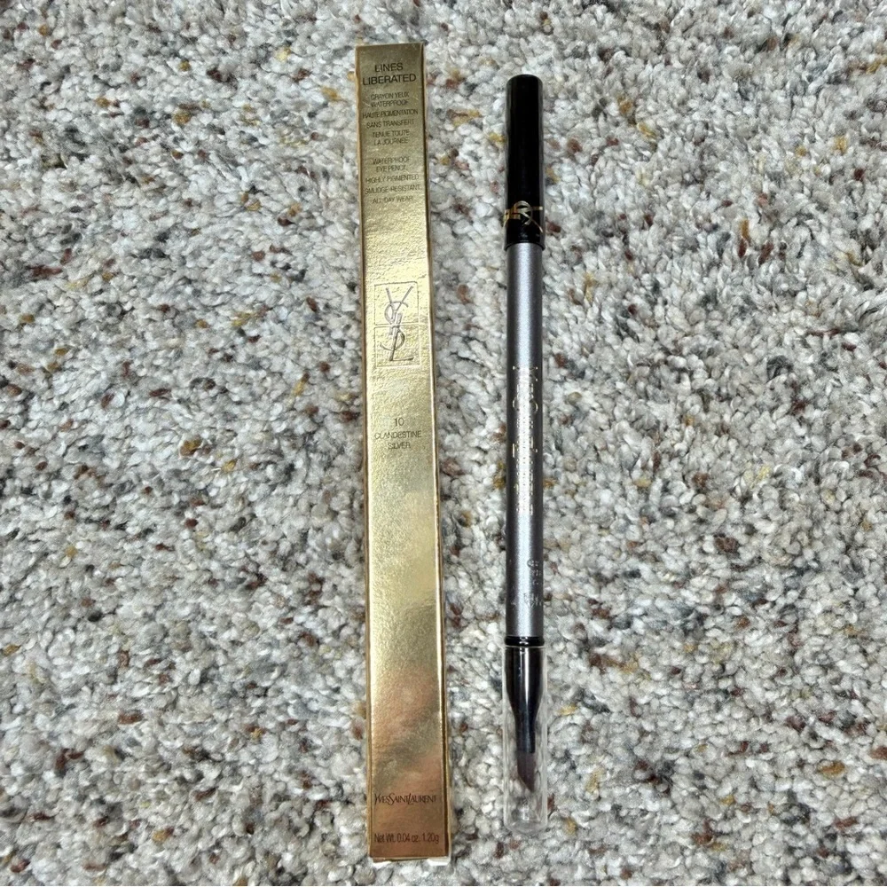 YSL Yves Saint Laurent Lines Liberated Waterproof Eye Pencil Clandestine Silver